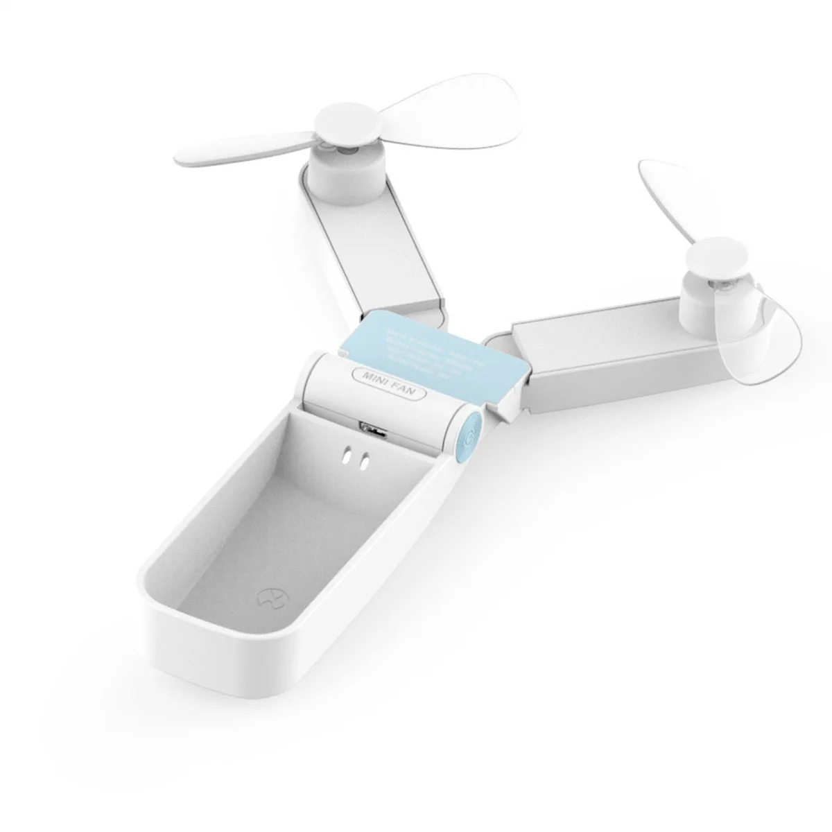 

Dual Head Personal Handheld Fan 2-Speed Wind Folding Travel Pocket USB Fan for Home OfficeDual Head Personal Handheld Fan