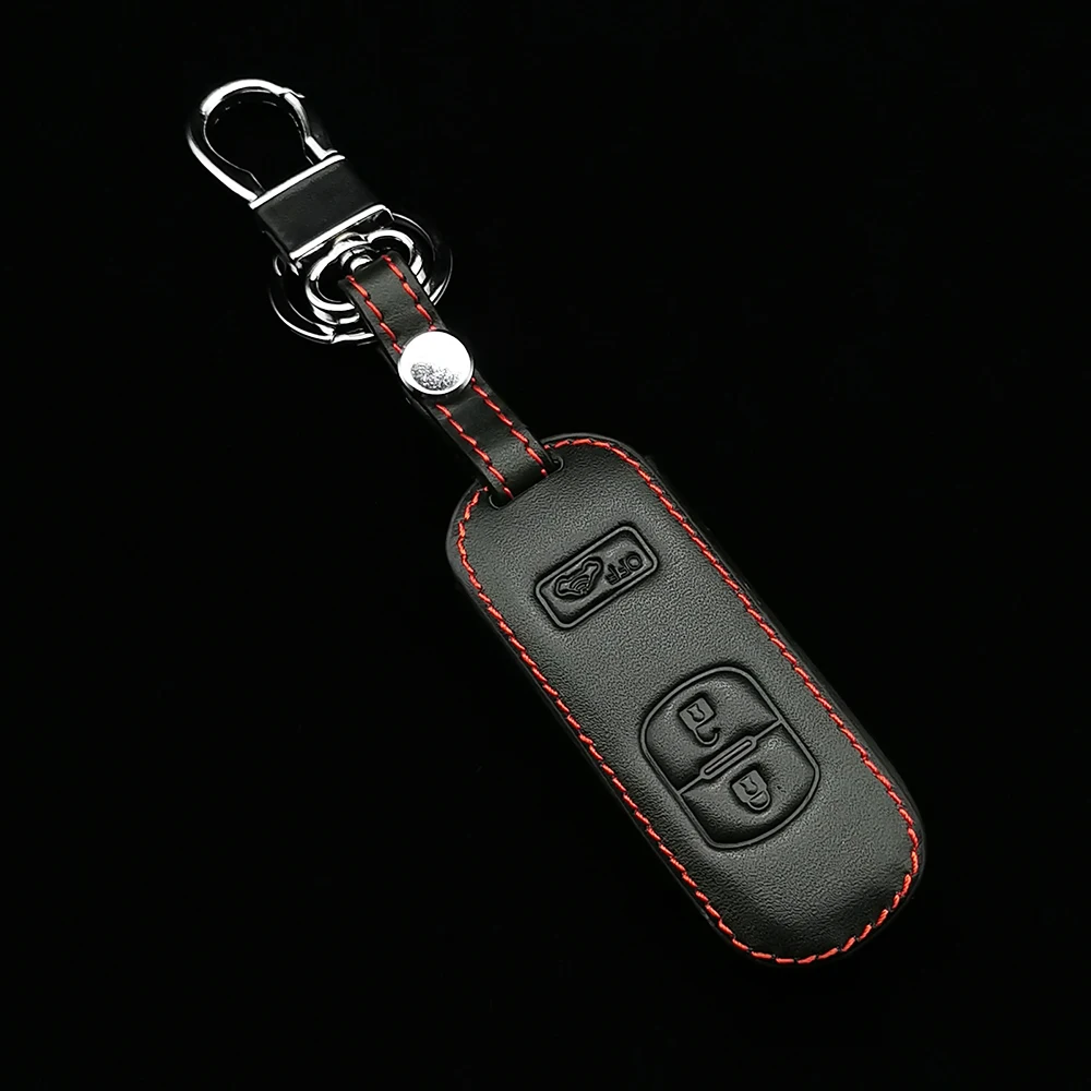 

Leather Car Key Case Smart Keyless Remote Fob Protect Cover Keychain Key Bag For Mazda 3 CX9 CX3 CX5 CX7 Speed Auto Accessories