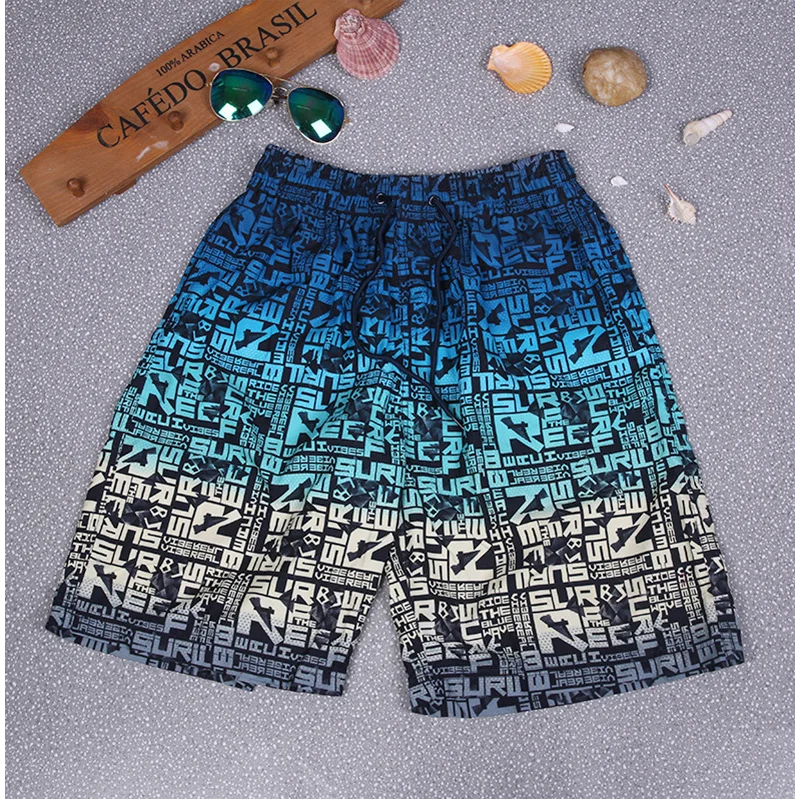 

2021 New Shorts Men Summer Plus Size Thin Fast-drying Stripe Beach Trousers Sports Short Pants Clothing Short