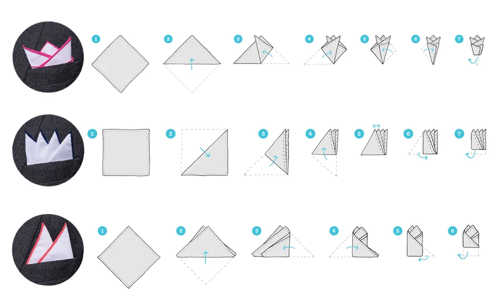 Карманный квадратный держатель органайзер для мужчин предварительно свернутый