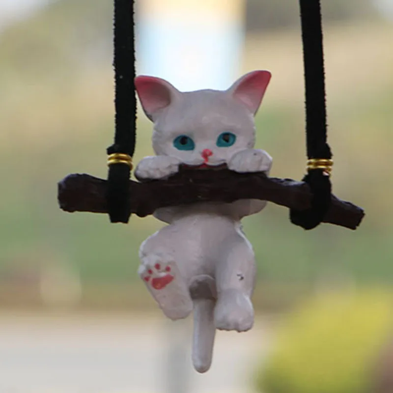 

Car Pendant Ornaments Anime Warm Heart Cute cat Auto Accessories White cat Interior Rearview Mirror Decoration Hanging Pendants