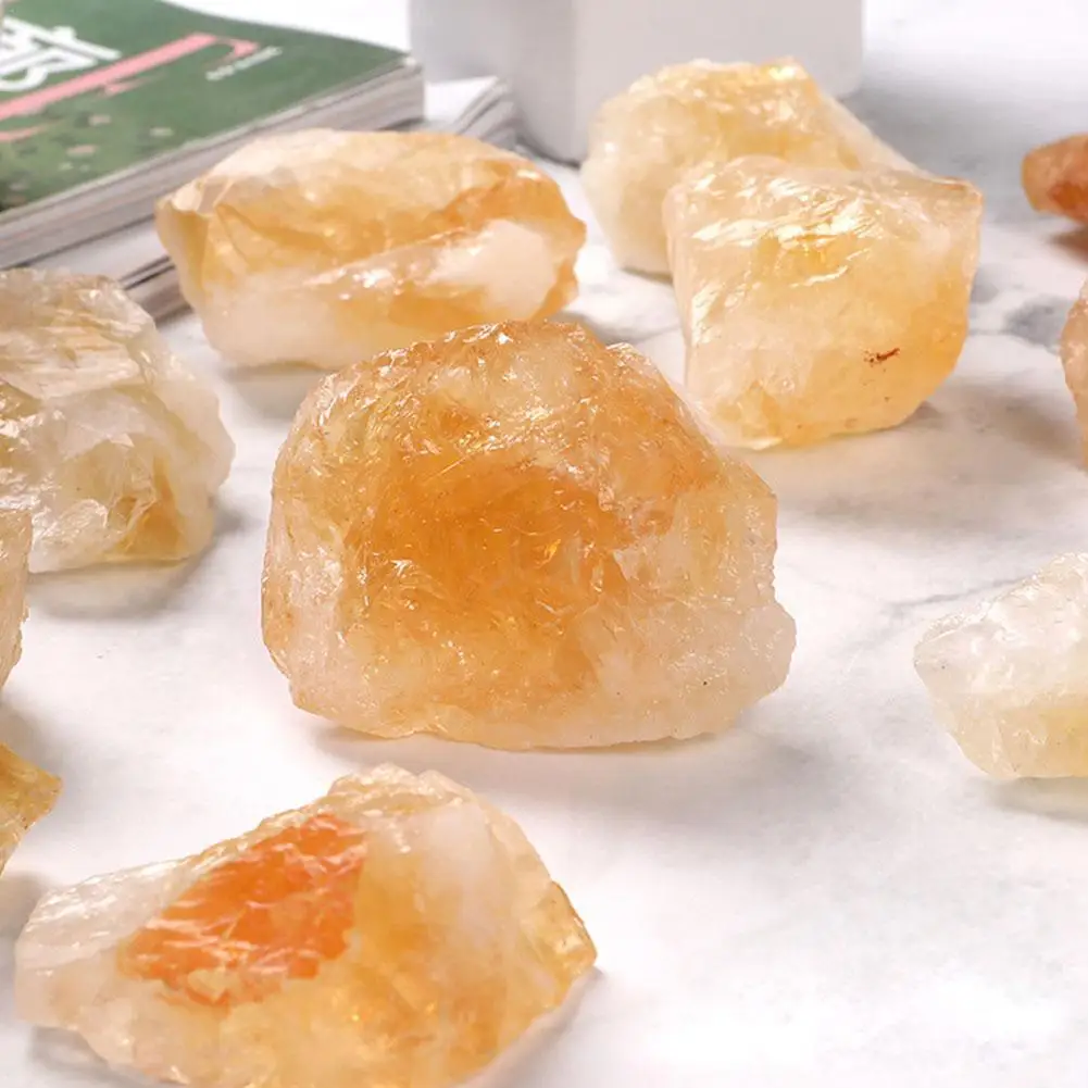 

1Pc Natural Citrine Stone Crystal Healing Mineral Ore Rock Reiki Collectible Specimen Can Be Used For Home Decoration