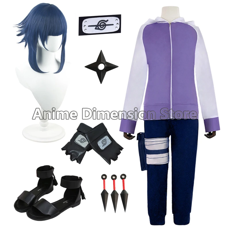 Аниме ниндзя гиуга Хината Косплей Костюм Униформа с париком и обувью для мужчин
