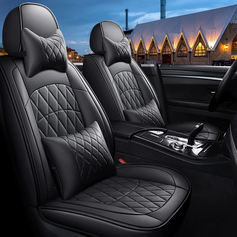 Leather Car Seat Cover For Hyundai Elantra Accent SONATA I30 I40 SOLARIS CRETA Ix35 TUCSON Santa Fe Car Accessories