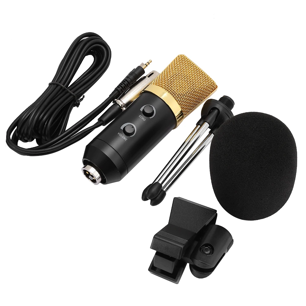 

Unidirectional Condenser Automatic Noise Removal Microphone Voice Recording Studio Mic With A Tripod For PC Computer Phone