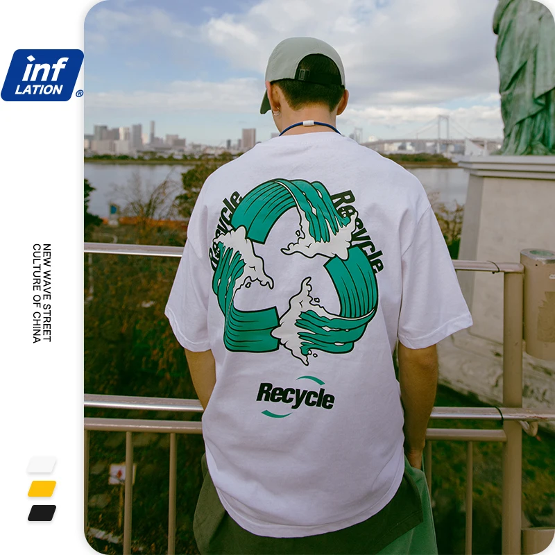 Мужская футболка с короткими рукавами INFLATION модная и трендовая Футболка принтом