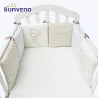 sunveno comfortable baby bed bumper cartoon bumpers for baby bed crib cotton infant bumper 6pcsset bedding set
