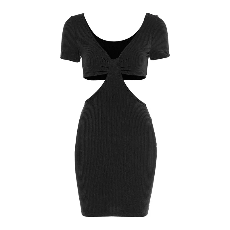 

HIP HOP V-Neck Dresses Solid Color Women Clothes Mini Dress Summer Women Sheath Patchwork Summer Dress Ladies Sundresses