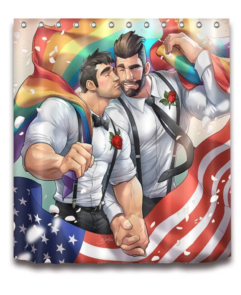

American Gay Lover Shower Curtain Windproof Bathroom Decoration Home Decoration