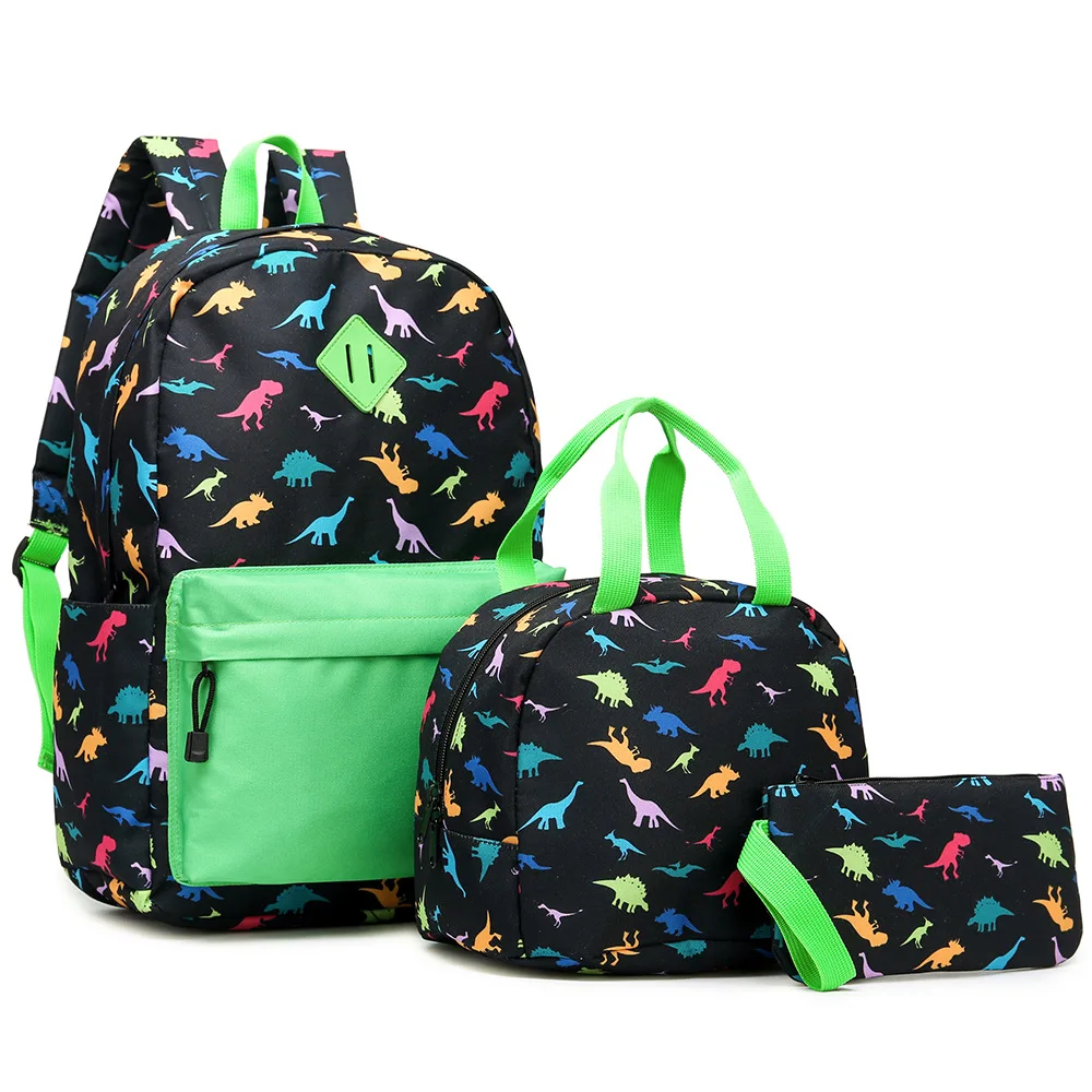 

Cool Dinosaur Printing School Bags for Kids 3pcs School Bag Set Teenage Mochila Shoulder Bookbag Back To School Backpack