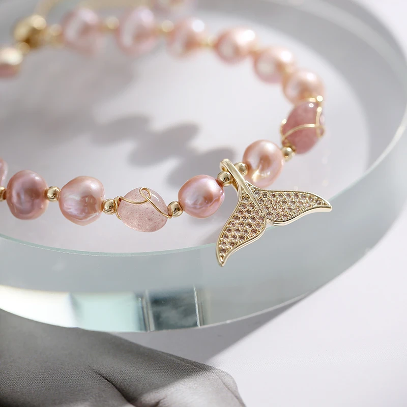 Модные женские браслеты из натурального пресноводного жемчуга|Плетеные