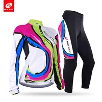 nuckily 2021 women cycling clothes set pro team winter thermal fleece tight long sleeve jersey set ropa bicycle jerseys pants