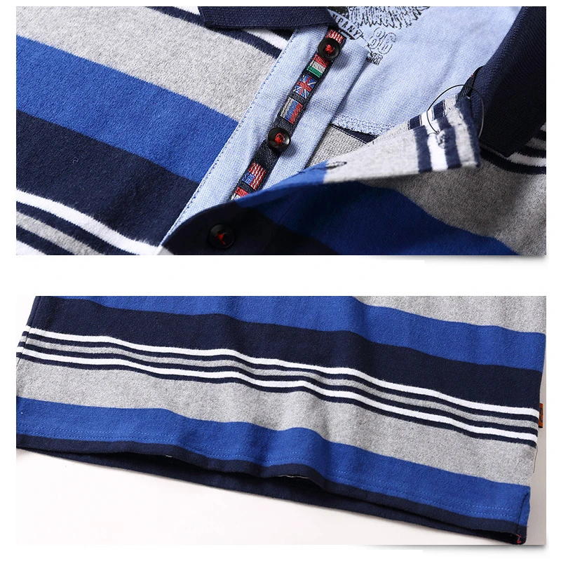 Рубашка-поло мужская с воротником-стойкой хлопок топ отворотом вышивка