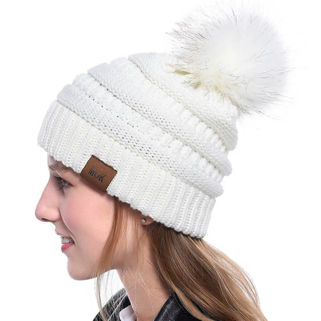 18hat Шапка и шарф 2019Top Женская двухсекционная однотонная вязаная шапка сохраняющая тепло шейный платок зимняя шапка - Цвет: 18hat