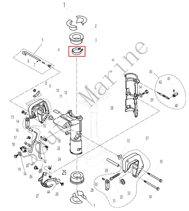 

6E0-42528-03 Upper locking ring assy for Yamaha F4 F5 outboard motor 4-stroke