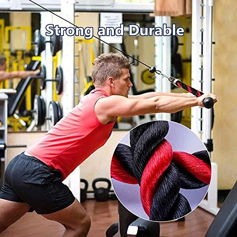 

Braided Tricep Rope Press Cable Triceps Pushdown,Pull Down Fitness Cable Attachment Machine with Ends with Snap Hook