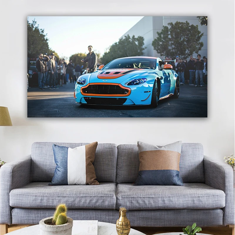 

Aston Martin Vantage GT8 Supercar Poster Canvas Prints with Frame Wall Artist Home Decoration Fashionable Modern