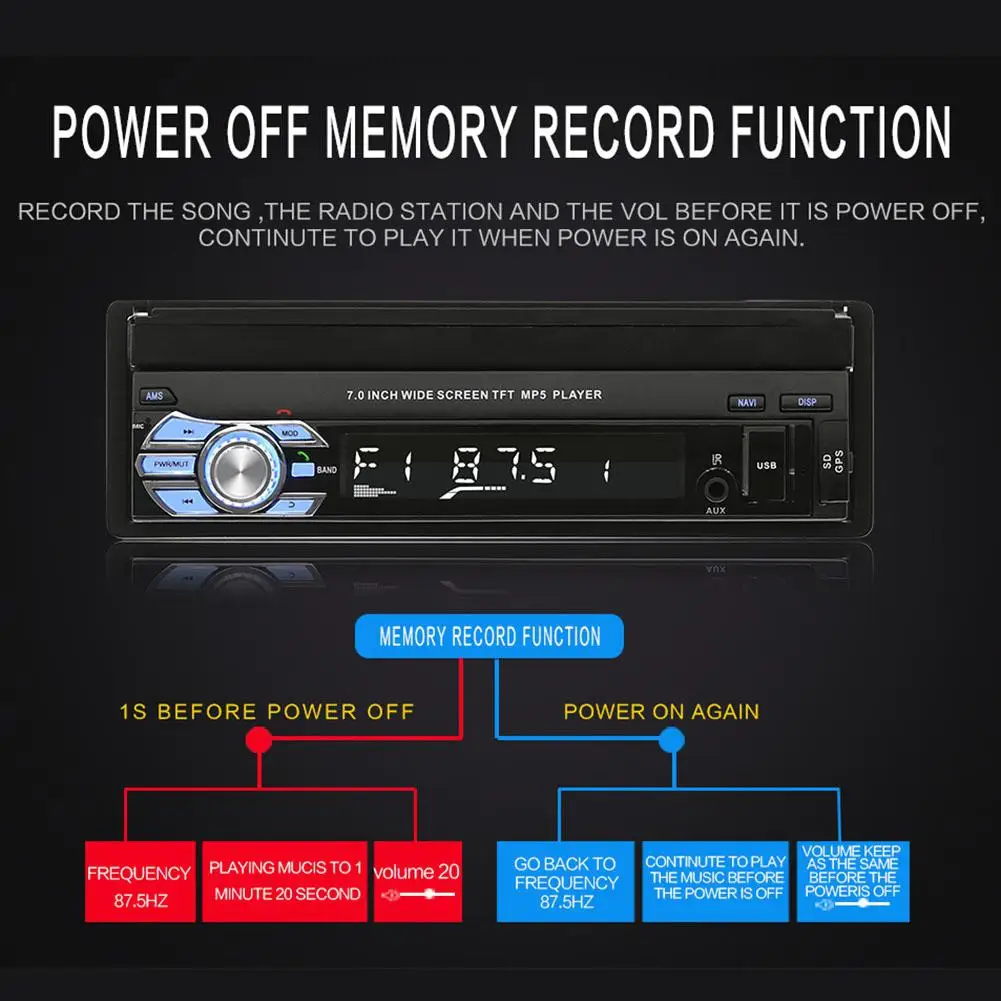 7 дюймов Автомобильный мультимедийный MP5 плеер Авторадио Bluetooth fm-передатчик gps навигация 1DIN android радио с выдвижным экраном
