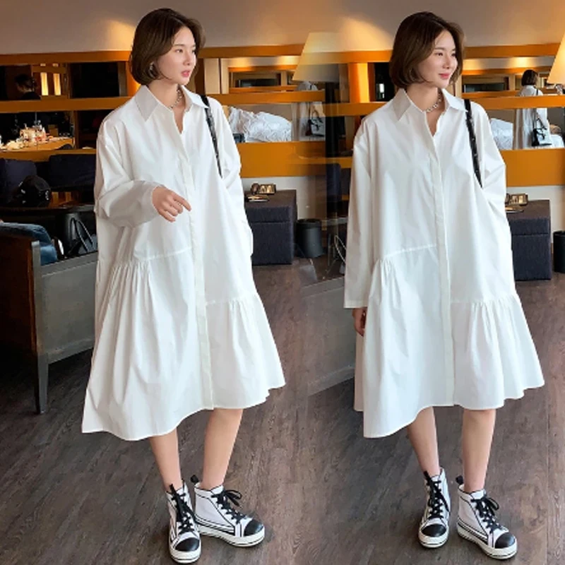

Summer Women'S Dress 2021 Shirt Dress Long Evening Female Vintage Maxi Party Oversize Beach Women Dresses Casual Elegant White