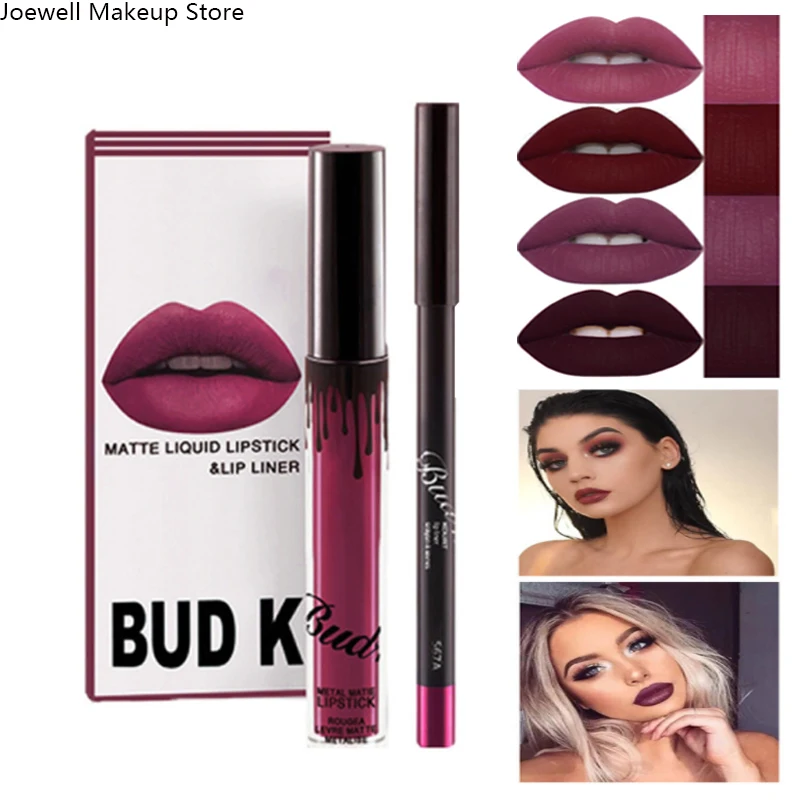 2018 матовый набор блесков для губ жидкая помада блеск красный бархат пятен