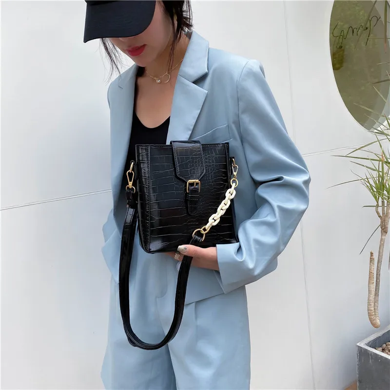 2020 модная женская сумочка с крокодиловым узором кожаные дамские сумочки