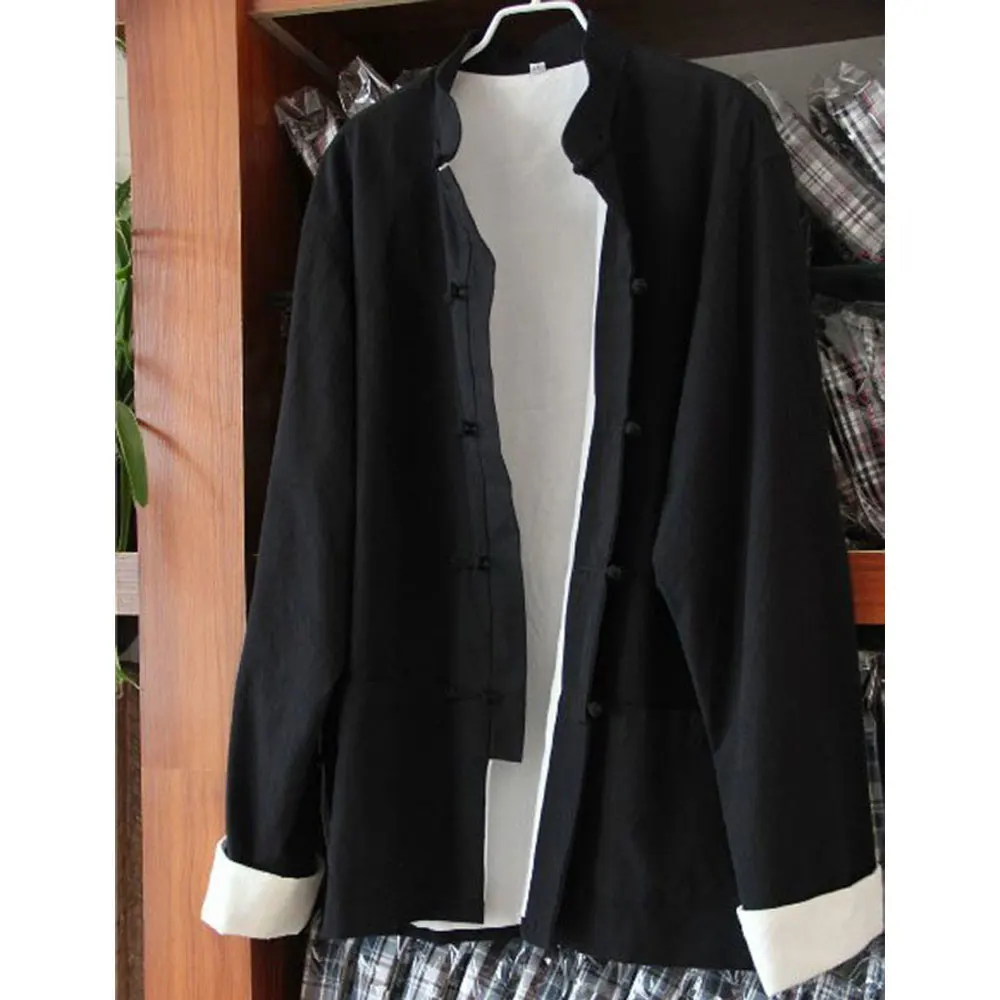 Umorden традиционная китайская Двусторонняя одежда с длинным рукавом костюм Тан топ