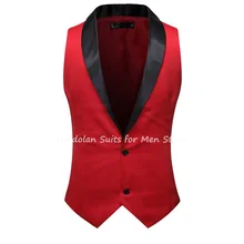 Trajes de talla grande para hombre, chaleco Multicolor blanco, rojo y negro, trajes de negocios ajustados, esmoquin para novio, traje Formal de boda, solo un chaleco (2)