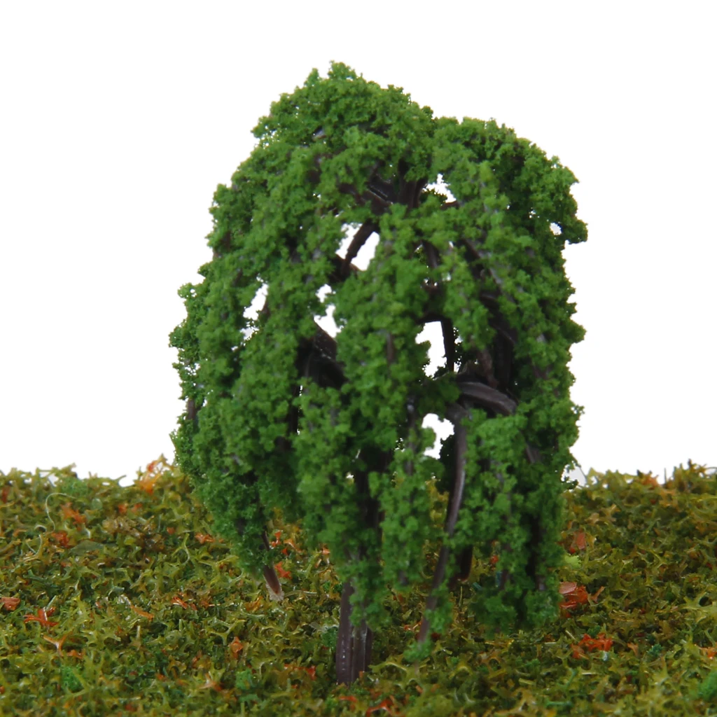 

50 Pcs Train Railroad Landscape Model Willow Trees Scale 1: 250 -