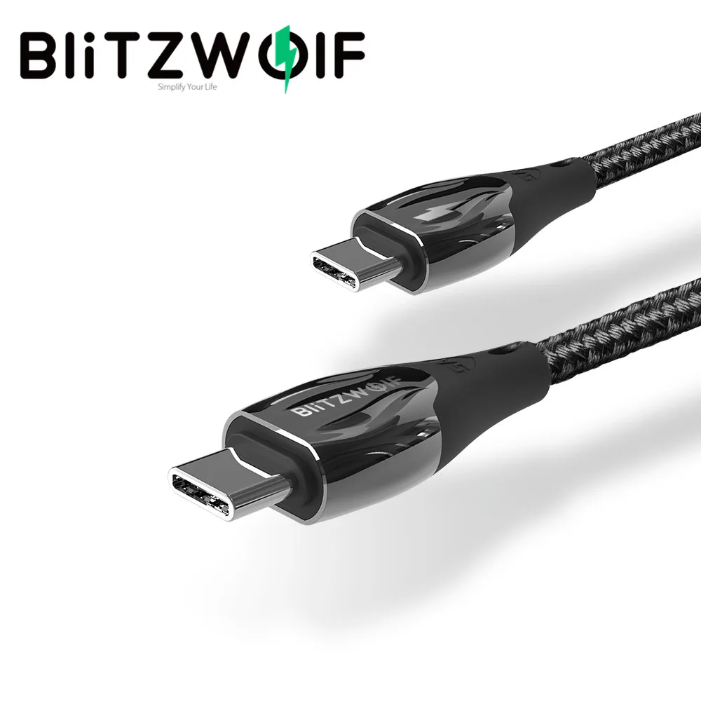 

BlitzWolf BW-FC1 100W Type-C to Type-C PD Power Delivery Cable Fast Charging Data Transfer Cord Line for Samsung for iPad Pro