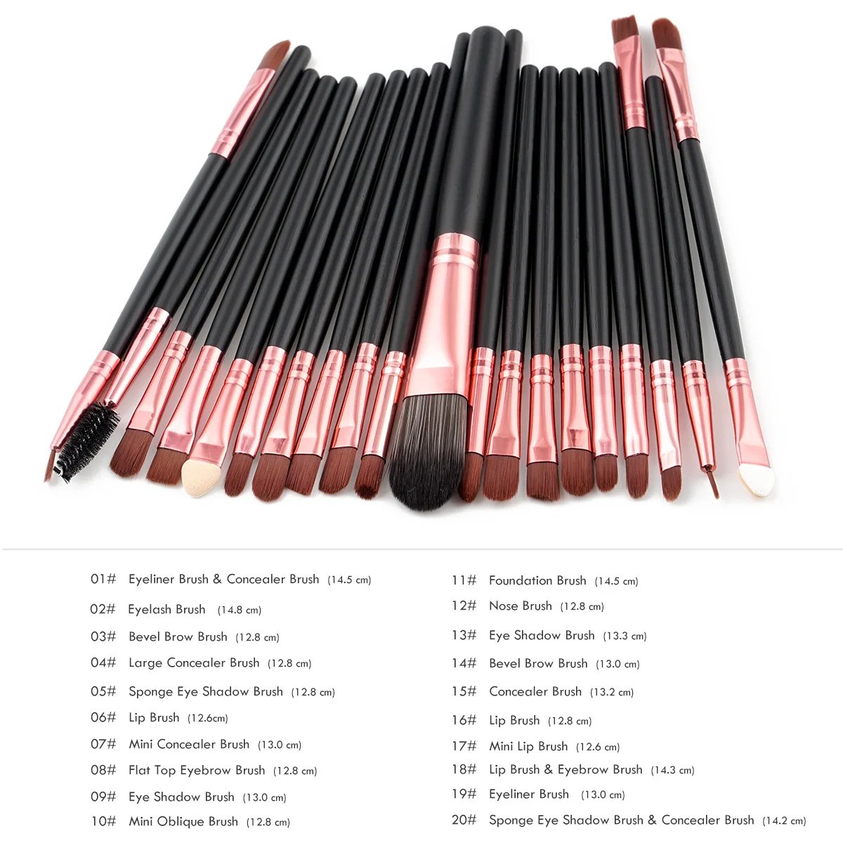 20PCSMakeup Brushes Luxury Champagne For Foundation Powder Blush Eyeshadow Concealer Lip Eye Makeup Brush Cosmetics Beauty Tools | Красота и