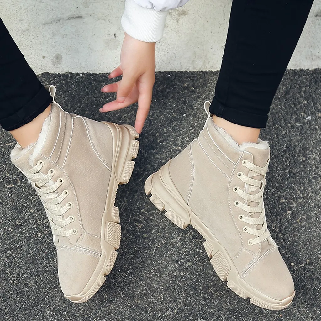 Женские зимние теплые Нескользящие ботинки обувь для женщин хлопковая с высоким