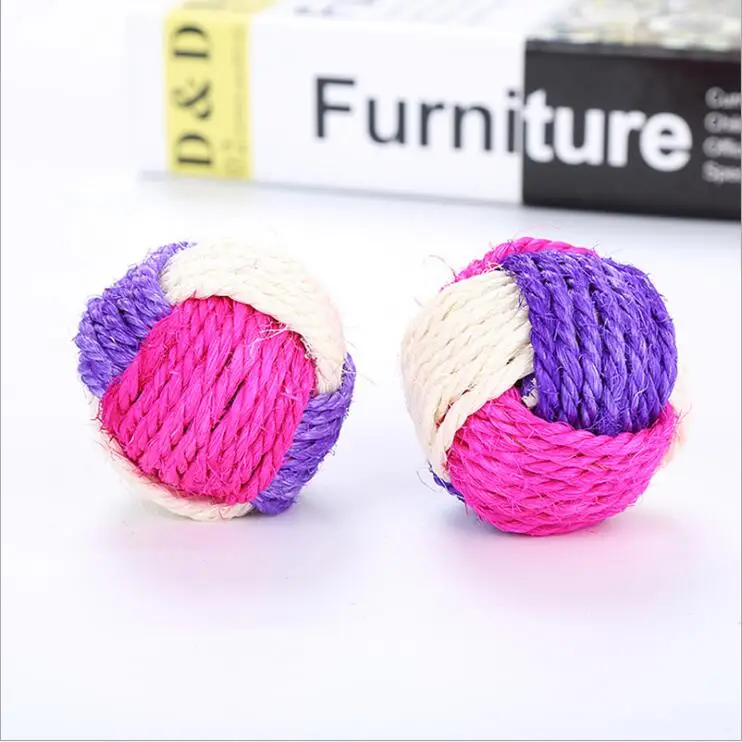 Pet Soft Toys Cotton Dog Ball Durable sisal hemp Chew Training Teething for Small to Medium Puppy | Дом и сад