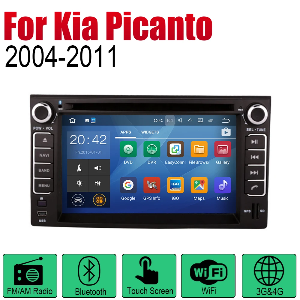 Автомагнитола ZaiXi 2 Din автомобильный DVD на основе Android для Kia Picanto Morning 2004 2005 2006 2007 2008