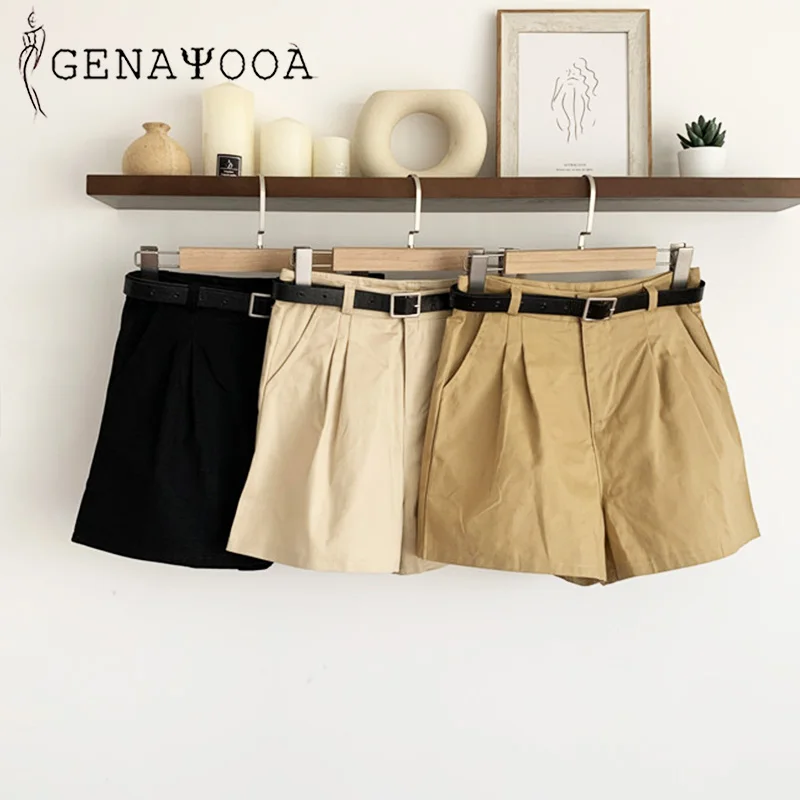 Женские шорты с высокой талией genayua повседневные большого размера плюс в