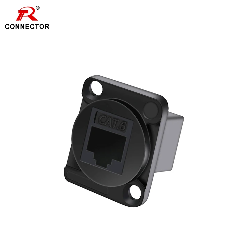 

8PCS RJ45 Connector, CAT.6, D type, 8P8C, Metal Shell+Copper Pins, Panel Mount Chassis RJ45 Female Socket Network Connector