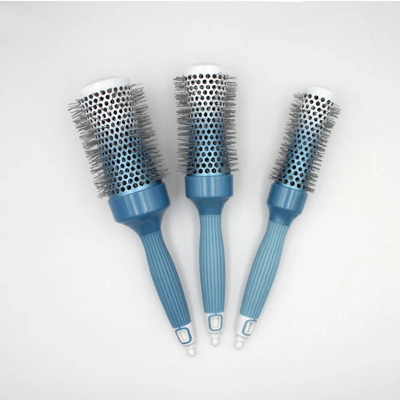 

Professional Anti-static hair comb High Temperature aluminum Iron Round Comb 3 Size Hair Tools Hair Brush