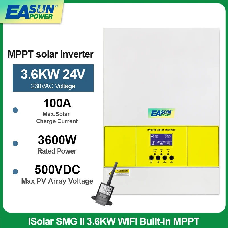 

Инвертор для солнечной батареи 3600 Вт 220 В MPPT А, зарядное устройство для солнечной батареи кВт, немодулированный синусоидальный сигнал 50 Гц 60 Гц, инвертор для аккумулятора 24 В