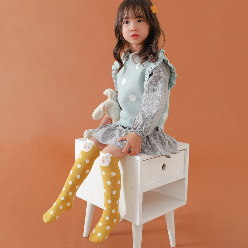 Детские носки для маленьких девочек с мультяшными животными Модные Полосатые