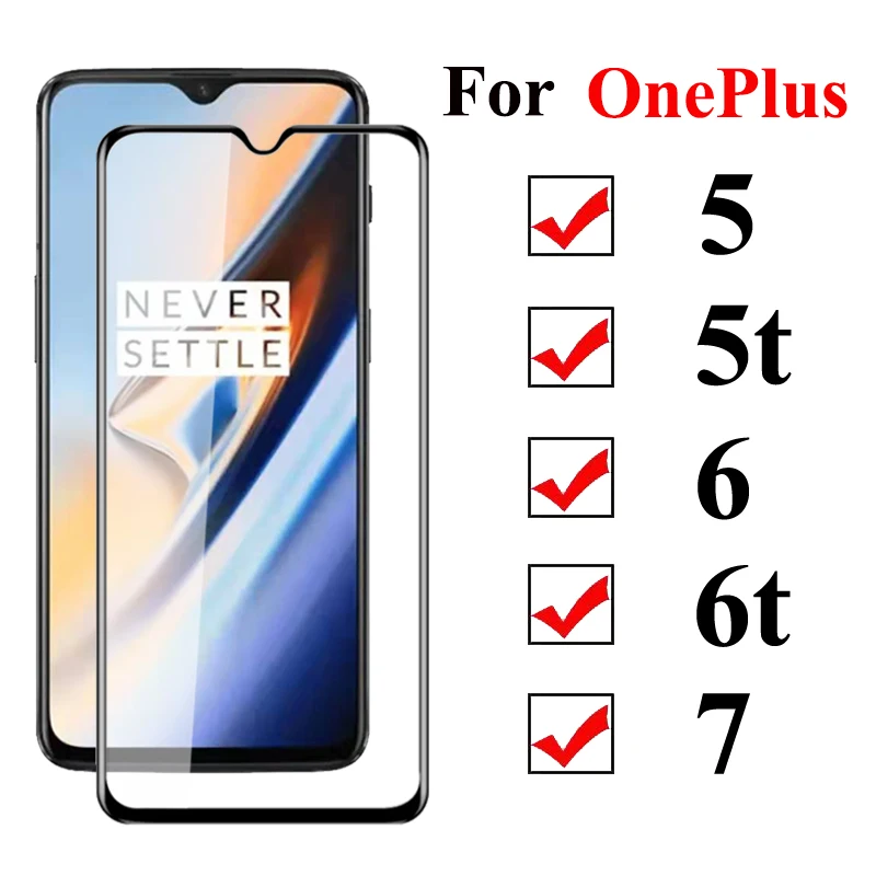 Закаленное стекло для oneplus 5 6 t 7 чехол телефона протектор экрана на one plus t5 t6