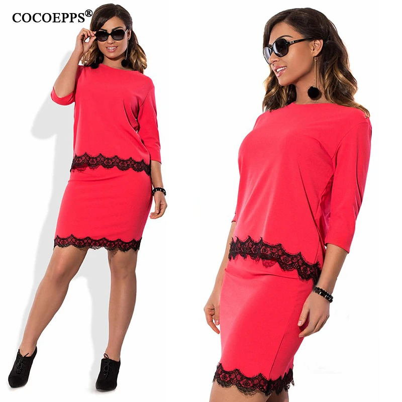 Женское кружевное платье в стиле пэчворк черное из 2 предметов элегантные