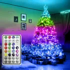 Скасветильник гирлянда на рождественскую елку, 1020 м, RGB, 200 + режимов освещения, уличная гирлянда из медной проволоки, СВЕТОДИОДНАЯ Гирлянда для украшения свадьбы и праздника