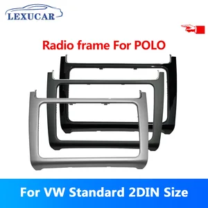 lexucar abs radio dvd face frame interior dash center console trim bezel panel for vw polo 2014 2017 polo 6c free global shipping