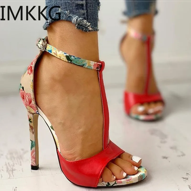 Женские босоножки Босоножки на высоком каблуке с Т образным ремешком Femme