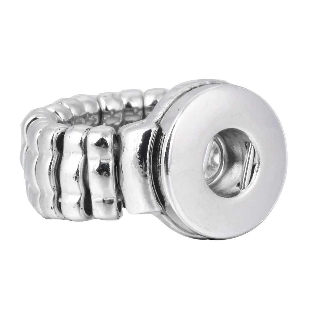 New Crystal Snap Button Ring 12mm Buttons Jewelry Elastic Adjustable Mini Rings for Women Gift | Украшения и аксессуары