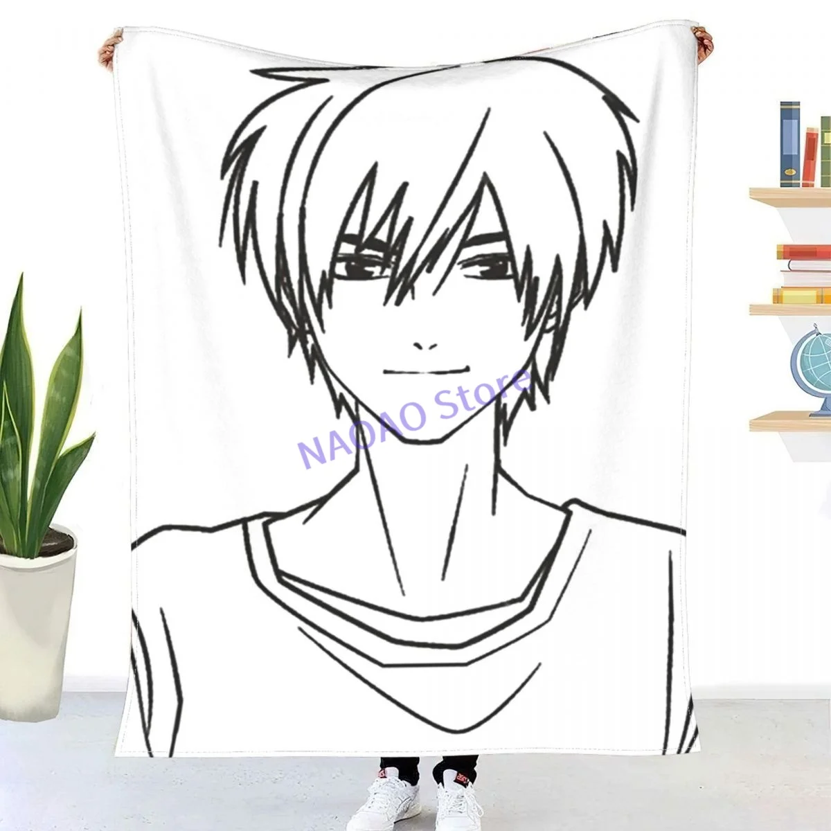 

Anime Guy Anime Boy Drawing Arts Cute Anime Boy Throw Blanket Sheets on the bed Blankets on the sofa Decorative lattice