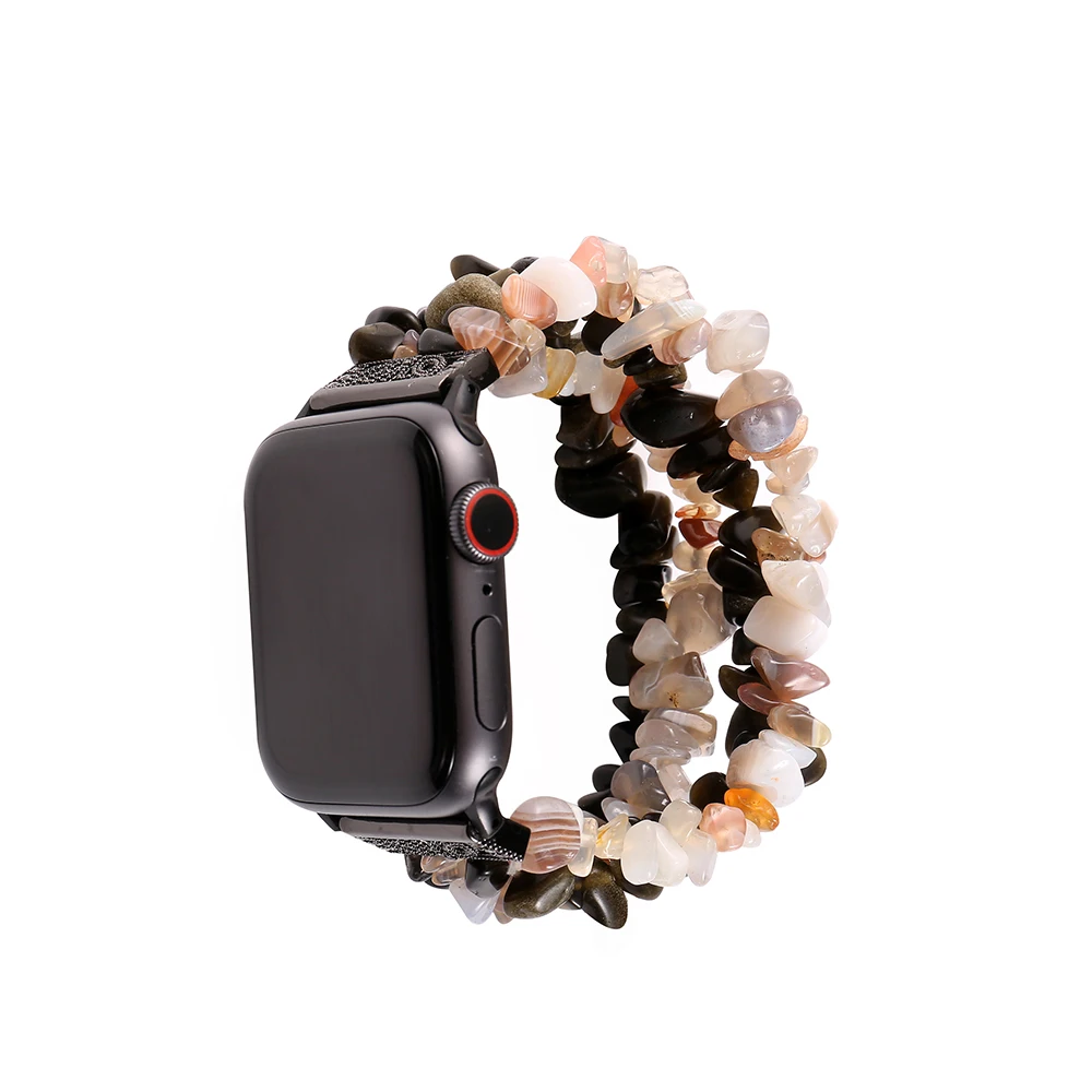 Персидский натуральный агат ремешок для Apple Watch 38 мм 42 40 44 оригинальный камень