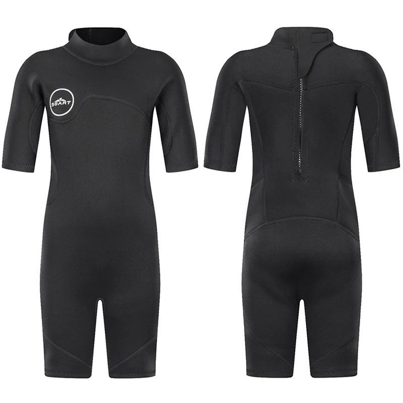 Задний zipwetsuit Junior неопрен класса премиум 2 мм короткий сердечник теплый рукав Дети