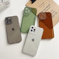 camera protection clear morandi color phone case for iphone 11 12 13 pro xr xs max x 7 8 plus shockproof silicone cover shell
