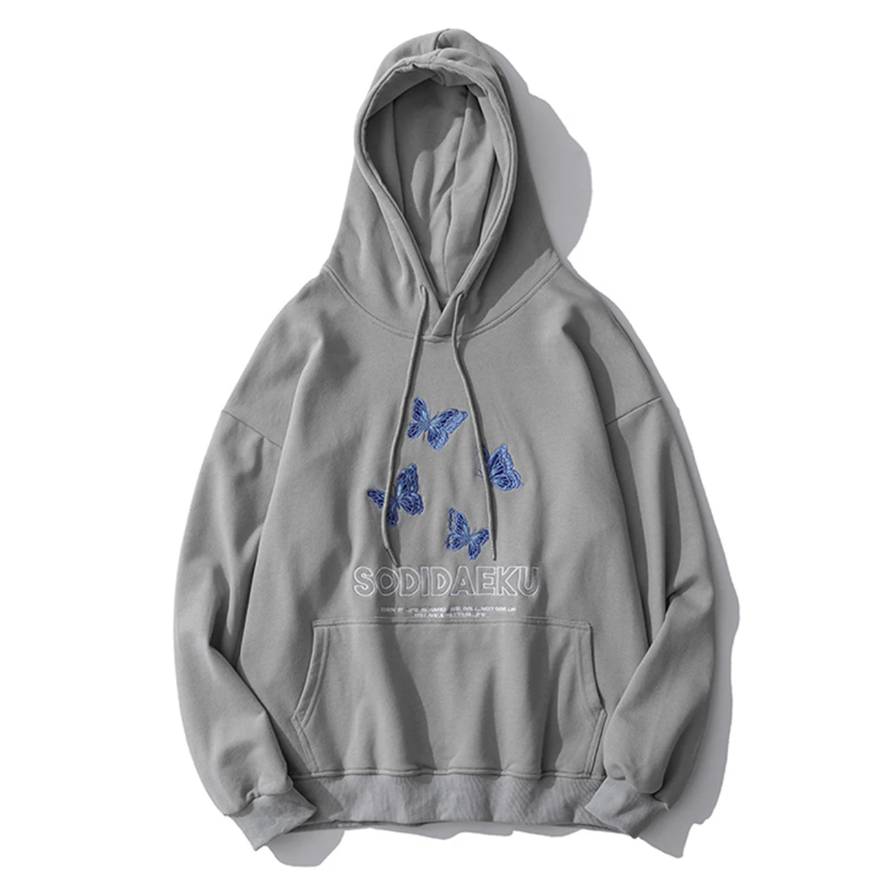 Мужской Хлопковый пуловер в стиле Харадзюку черный Свободный свитшот с