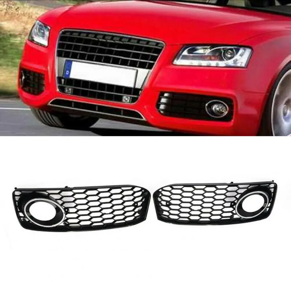 

Fog Light Housing Durable Modification ABS Left/Right Honeycomb Style Grille 8T0807681B 8T0807682D for Audi A5 S-Line